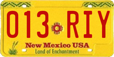 NM license plate 013RIY
