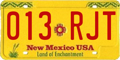 NM license plate 013RJT