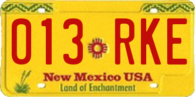NM license plate 013RKE
