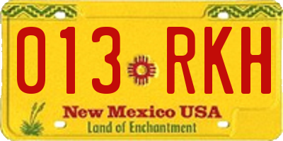 NM license plate 013RKH