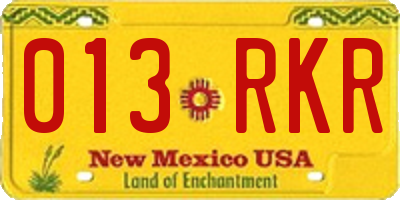 NM license plate 013RKR