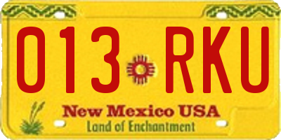 NM license plate 013RKU