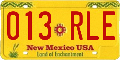 NM license plate 013RLE
