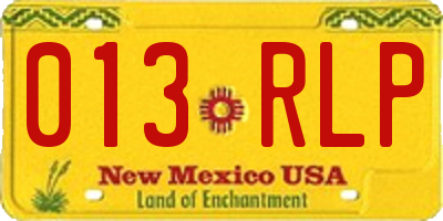 NM license plate 013RLP
