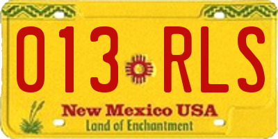 NM license plate 013RLS