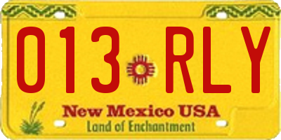 NM license plate 013RLY