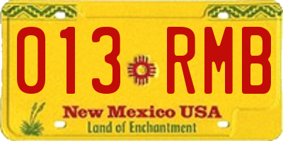 NM license plate 013RMB