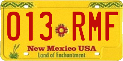 NM license plate 013RMF