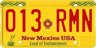 NM license plate 013RMN