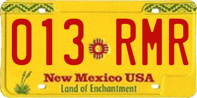 NM license plate 013RMR