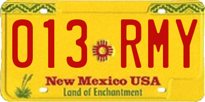 NM license plate 013RMY