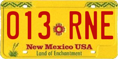 NM license plate 013RNE