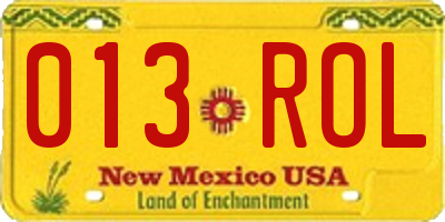 NM license plate 013ROL