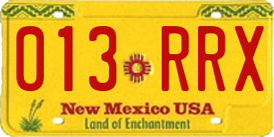 NM license plate 013RRX