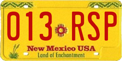 NM license plate 013RSP