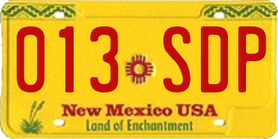 NM license plate 013SDP