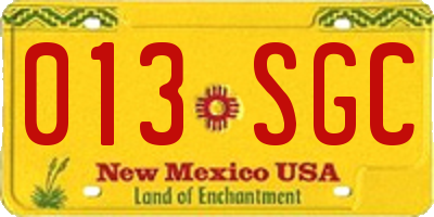 NM license plate 013SGC