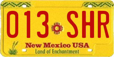 NM license plate 013SHR
