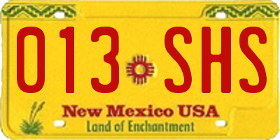 NM license plate 013SHS