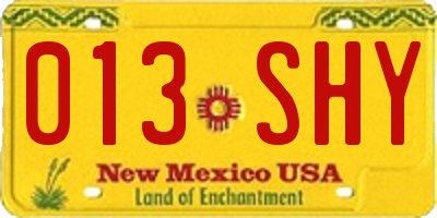 NM license plate 013SHY