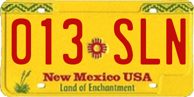 NM license plate 013SLN