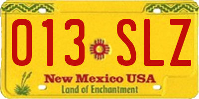 NM license plate 013SLZ