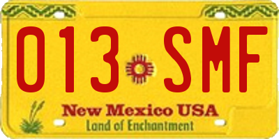 NM license plate 013SMF