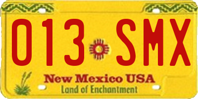 NM license plate 013SMX