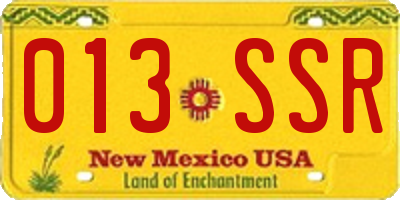 NM license plate 013SSR