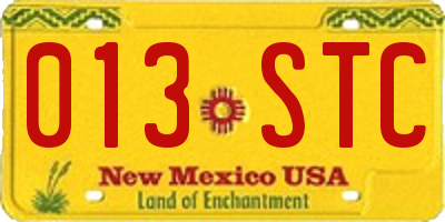 NM license plate 013STC