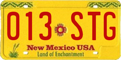 NM license plate 013STG