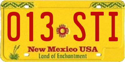 NM license plate 013STI