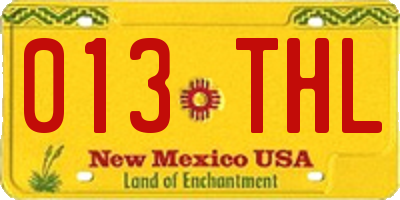 NM license plate 013THL