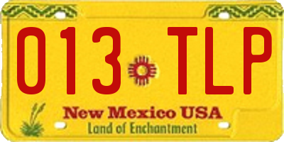 NM license plate 013TLP