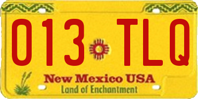 NM license plate 013TLQ