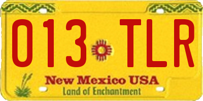 NM license plate 013TLR