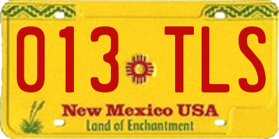 NM license plate 013TLS