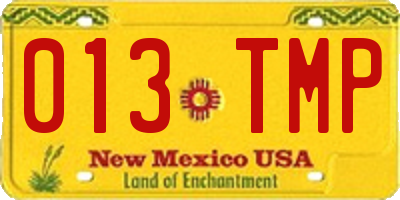 NM license plate 013TMP