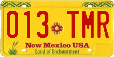 NM license plate 013TMR
