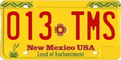 NM license plate 013TMS