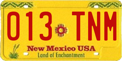 NM license plate 013TNM