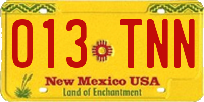 NM license plate 013TNN