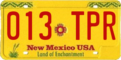 NM license plate 013TPR