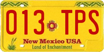 NM license plate 013TPS