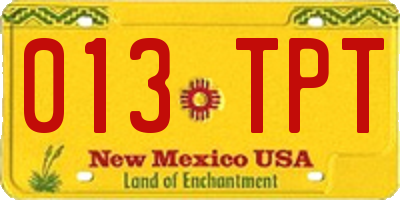 NM license plate 013TPT