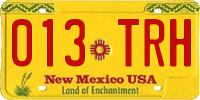NM license plate 013TRH