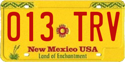 NM license plate 013TRV