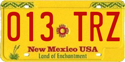 NM license plate 013TRZ