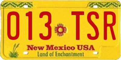 NM license plate 013TSR