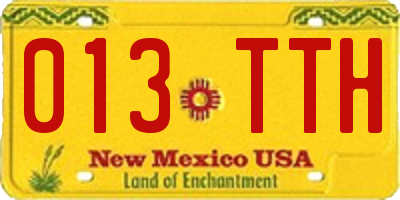 NM license plate 013TTH
